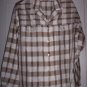 Vintage Lady Manhattan Plaid Brown Tafetta Blouse Shirt Top M