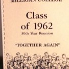 FREE  SHIP Milligan College Class of 1962 30th Reunion Bio Booklet
