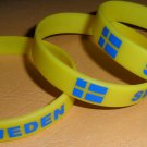 Sweden Country Flag Silicone Rubber Bracelet Sport Unisex Fashion Multi Color Wristband