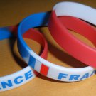 France Country Flag Silicone Rubber Bracelet Sport Unisex Fashion Multi Color Wristband