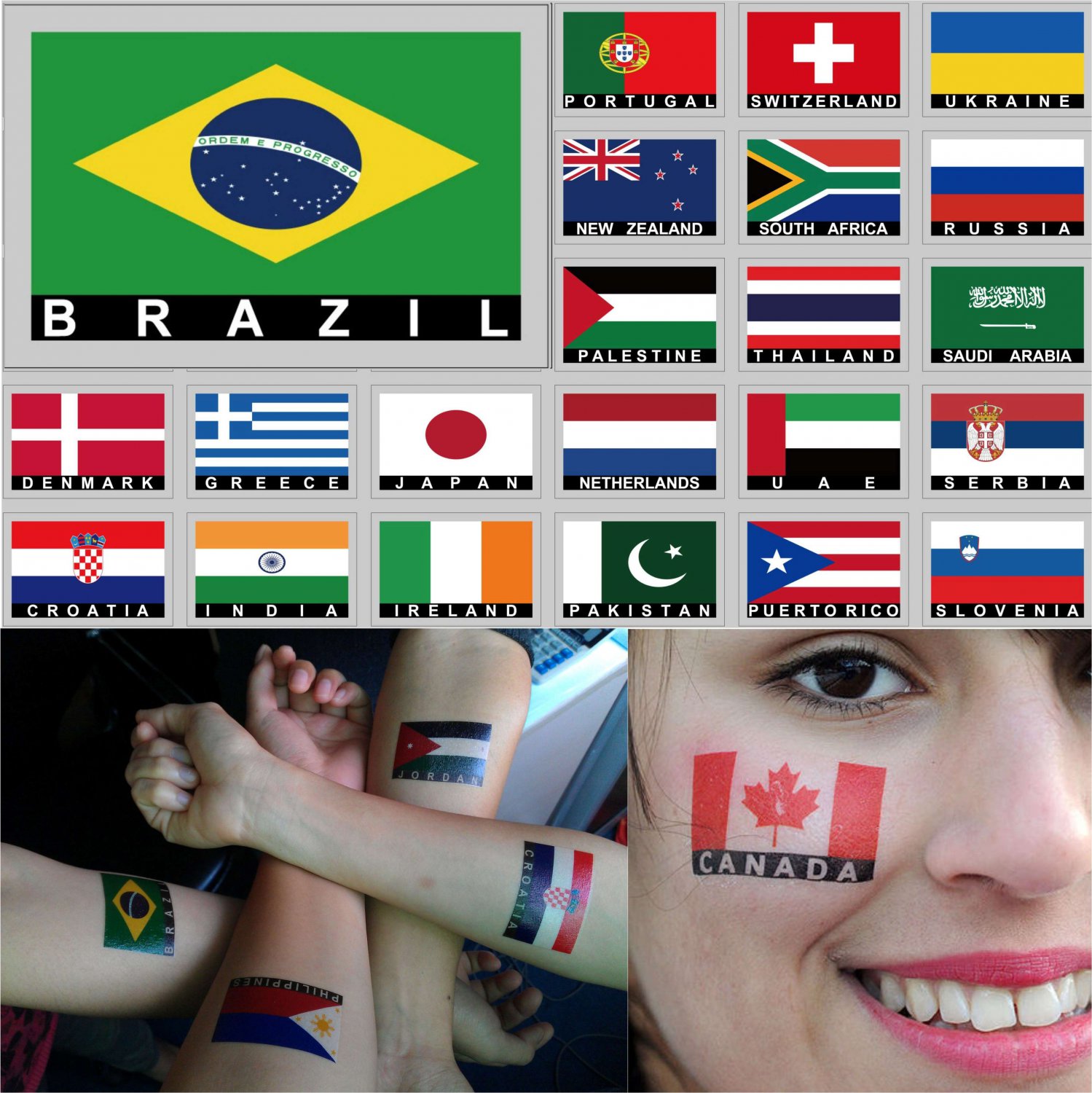 40 Tattoos: Brazil Flag, Brazilian Party Favors - Etsy