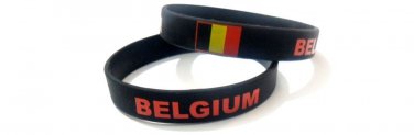 Belgium Country Flag Silicone Rubber Bracelet Sport Unisex Fashion Multi Color Wristband