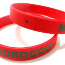 Morocco Country Flag Silicone Rubber Bracelet Sport Unisex Fashion Multi Color Wristband