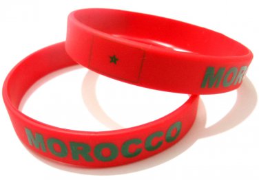 Morocco Country Flag Silicone Rubber Bracelet Sport Unisex Fashion Multi Color Wristband