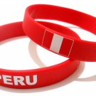 Peru Country Flag Silicone Rubber Bracelet Sport Unisex Fashion Multi Color Wristband