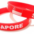 Singapore Country Flag Silicone Rubber Bracelet Sport Unisex Fashion Multi Color Wristband
