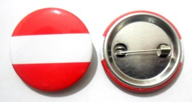Austria National Country Flag Button Badge Lapel Pin Tin Plate 30 mm Diameter