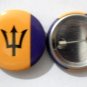 Barbados National Country Flag Button Badge Lapel Pin Tin Plate 30 mm Diameter