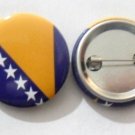 Bosnia National Country Flag Button Badge Lapel Pin Tin Plate 30 mm Diameter