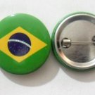 Brazil National Country Flag Button Badge Lapel Pin Tin Plate 30 mm Diameter