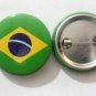Brazil National Country Flag Button Badge Lapel Pin Tin Plate 30 mm Diameter