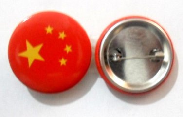 China National Country Flag Button Badge Lapel Pin Tin Plate 30 mm Diameter