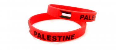 Palestine Red Country Flag Silicone Rubber Bracelet Sport Unisex Fashion Multi Color Wristband