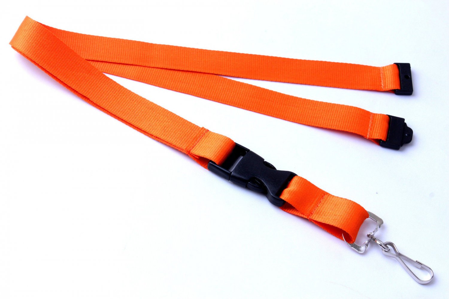 Orange Polyester Strap Solid Color Breakaway Lanyard Id Badge Flat ...