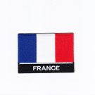 France MultiColor Country Flag Logo Embroidered Iron On Backing Heat Seal Patch