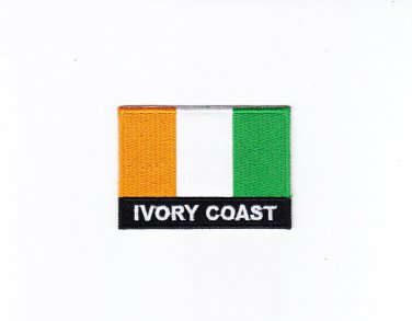 Ivory Coast MultiColor Country Flag Logo Embroidered Iron On Backing Heat Seal Patch