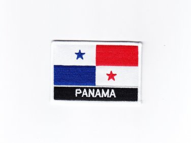 Panama MultiColor Country Flag Logo Embroidered Iron On Backing Heat Seal Patch