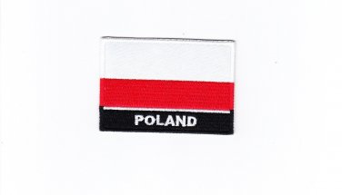 Poland MultiColor Country Flag Logo Embroidered Iron On Backing Heat Seal Patch