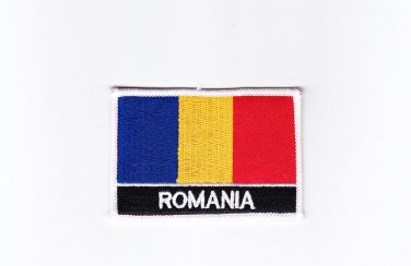 Romania MultiColor Country Flag Logo Embroidered Iron On Backing Heat Seal Patch