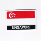 Singapore MultiColor Country Flag Logo Embroidered Iron On Backing Heat Seal Patch