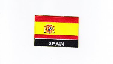 Spain MultiColor Country Flag Logo Embroidered Iron On Backing Heat Seal Patch