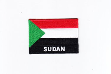 SUDAN MultiColor Country Flag Logo Embroidered Iron On Backing Heat Seal Patch