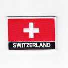 Switzerland MultiColor Country Flag Logo Embroidered Iron On Backing Heat Seal Patch