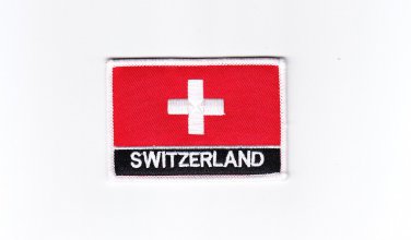 Switzerland MultiColor Country Flag Logo Embroidered Iron On Backing Heat Seal Patch