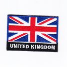 UK United Kingdom MultiColor Country Flag Logo Embroidered Iron On Backing Heat Seal Patch