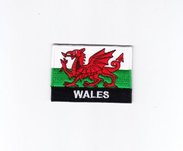 Wales MultiColor Country Flag Logo Embroidered Iron On Backing Heat Seal Patch