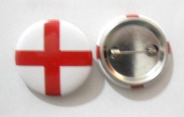 England National Country Flag Button Badge Lapel Pin Tin Plate 30 mm Diameter