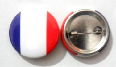 France National Country Flag Button Badge Lapel Pin Tin Plate 30 mm Diameter