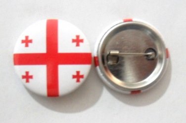 Georgia National Country Flag Button Badge Lapel Pin Tin Plate 30 mm Diameter