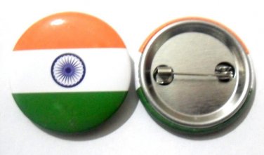 India National Country Flag Button Badge Lapel Pin Tin Plate 30 mm Diameter