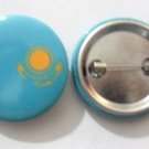 Kazakhstan National Country Flag Button Badge Lapel Pin Tin Plate 30 mm Diameter