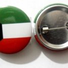 Kuwait National Country Flag Button Badge Lapel Pin Tin Plate 30 mm Diameter