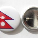 Nepal National Country Flag Button Badge Lapel Pin Tin Plate 30 mm Diameter