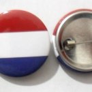 Netherlands National Country Flag Button Badge Lapel Pin Tin Plate 30 mm Diameter