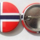 Norway National Country Flag Button Badge Lapel Pin Tin Plate 30 mm Diameter