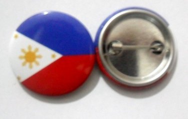 Philippines National Country Flag Button Badge Lapel Pin Tin Plate 30 mm Diameter