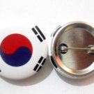 South Korea National Country Flag Button Badge Lapel Pin Tin Plate 30 mm Diameter