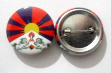 Tibet National Country Flag Button Badge Lapel Pin Tin Plate 30 mm Diameter