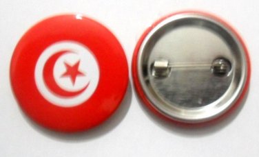 Tunisia National Country Flag Button Badge Lapel Pin Tin Plate 30 mm Diameter