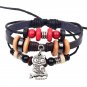 Unisex Owl Pendant Bracelet Surfer Tribal Cuff Handmade Bangle Beads Wristband