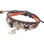Unisex Leather Pendant Bracelet Surfer Tribal Cuff Handmade Bangle Beads Wristband