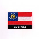 Georgia USA State United States MultiColor Flag Logo Embroidered Iron On Backing Heat Seal Patch