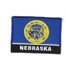 Nebraska USA State MultiColor Flag Logo Embroidered Iron On Backing Heat Seal Patch