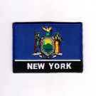 New York USA State MultiColor Flag Logo Embroidered Iron On Backing Heat Seal Patch