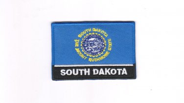 South Dakota USA State MultiColor Flag Logo Embroidered Iron On Backing Heat Seal Patch