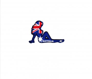 Multi Color Australia Country Flag Embroidered Iron on Backing Heat Seal Biker Girl Patch Applique